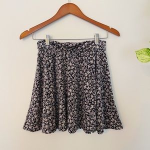 Hollister Crushed Velvet Skater Ditsy Floral Skirt